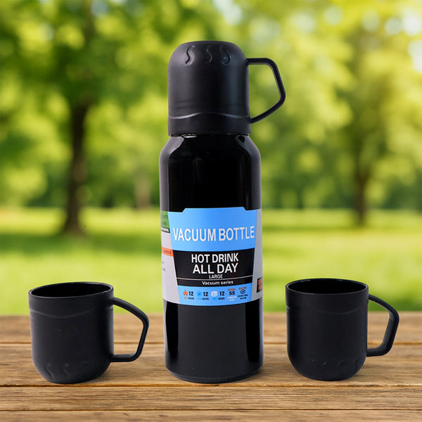 Black Insulated Flask Set