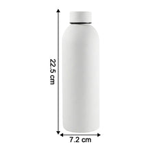 White double-wall vacuum insulated water bottle for travel and gym use