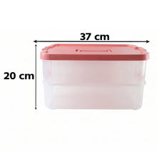 Large plastic storage bin with lid for wardrobe and shelves