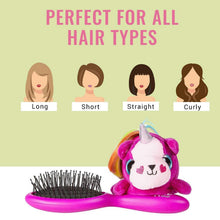 Kids Unicorn Hair Brush displayed alongside other children's hair accessories