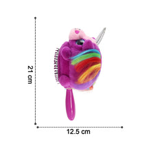 Dimensions of the Kids Unicorn Hair Brush measured on a white background