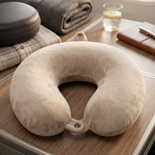 Comfortable velvet neck cushion for planes, trains and buses