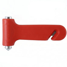 Vehicle emergency tool with window breaker and seatbelt slicer