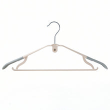 Space-saving plastic hangers for closet organization