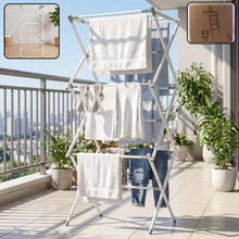 3 Tier Folding Clothes Drying Rack Laundry Cloth Dryer Stand for Balcony (1 Set) product image