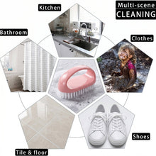 Top view of multi-purpose cleaning brush with handle