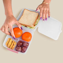 Compact lunch box with multiple compartments for organized meals