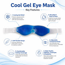 Blue cooling gel eye mask for relaxation and stress relief
