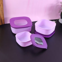 Stacked food storage containers designed to nest and save space
