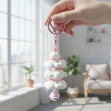 Novelty cloud key accessory with sturdy metal clip and bell