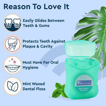 Fresh mint flavored dental floss for daily oral hygiene and cleaning
