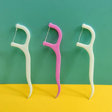 Hygienic floss sticks teeth cleaning