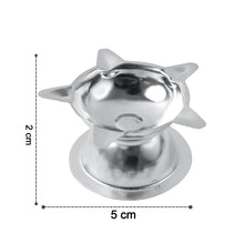Stainless steel lotus style aarti diya providing stable and bright illumination