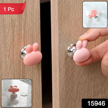 Close-up view of the cute bunny ear cabinet knob showing smooth finish and design