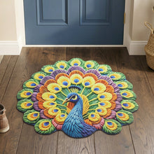 Living room peacock patterned floor mat for modern homes