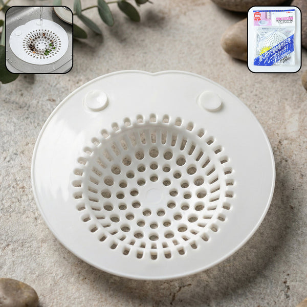 Silicone sink drain strainer in use in kitchen sink