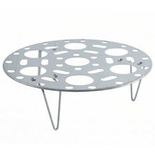 Steel steaming rack with adjustable legs for pots and bowls