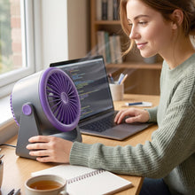 Personal cooling fan with USB cord for workspace comfort