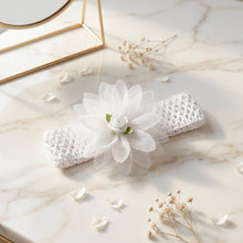 Durable baby headband with floral bow for casual and festive wear