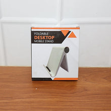 Foldable desktop mobile stand folded flat for easy storage and portability
