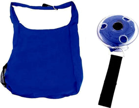 Detailed view of the washable and durable fabric of the foldable shopping bag.