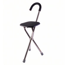 Lightweight walking stick with fold out seat for outdoor use