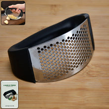 Premium curved garlic press crusher for effortless garlic crushing