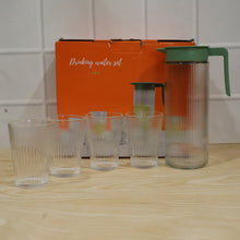 Glass carafe set juice serving