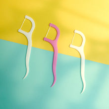 Resealable pack of 20 dental floss picks for convenient storage.