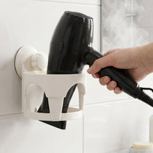 Compact suction cup hair dryer holder for bathroom