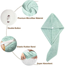 Mixed design hair drying towel wrap featuring textured patterns