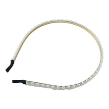 Stylish golden metal hair accessory pearl beaded headband