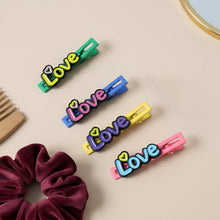 Barrette set with stylish text decorative hair clips