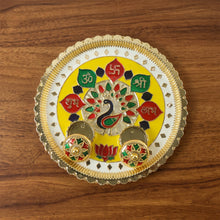 Ornate golden pooja thali for Diwali, weddings and ceremonies