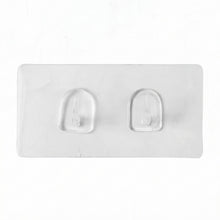 Transparent dual hook adhesive wall mount