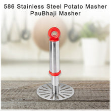 Quickslice Pau Bhaji masher, a stainless steel kitchen tool with a wide mashing plate.