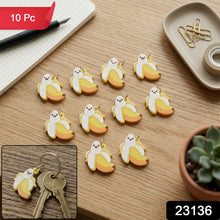 Set of 10 cute banana-shaped bag charms and key rings