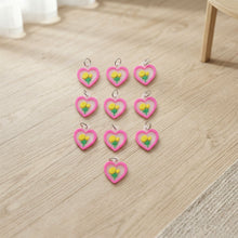 Cute girls bag keychains with floral heart design