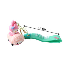 Silicone cartoon keychain with flexible strap for decorative use