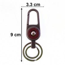 Metal key holder with secure locking clip and organized dual rings