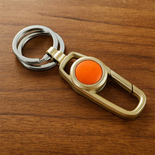 Compact metal keychain carabiner clip with keys attached for organization
