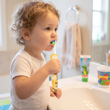Kids toothbrush with toy to make brushing fun, pack of 2
