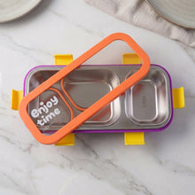 Secure leakproof metal lunch box with compartments