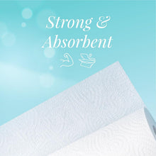 Perforated sheets on Freshee kitchen paper towel roll for easy tear-off