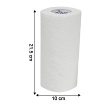 Close-up showing sheet size and perforation on Freshee kitchen paper towel roll
