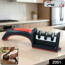 Manual Red & Black Knife Sharpener – 3-Stage Tool for Ceramic & Steel Knives