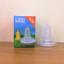 LED crystal pagoda decorative light adding charm to a living space.