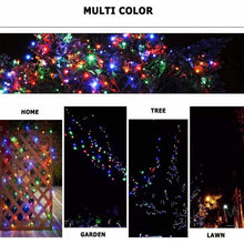 Close-up of vibrant multicolor LED bulbs on string fairy lights