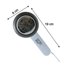 Top-down view of the lint remover on a white background, with dimensions of 8 cm width and 19 cm length indicated.