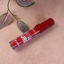 Close-up of smooth, velvet matte lip gloss application